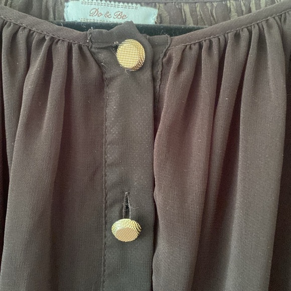 Sheer Black Flowy Top, sheer black Blouse, Do & Be - Picture 3 of 4